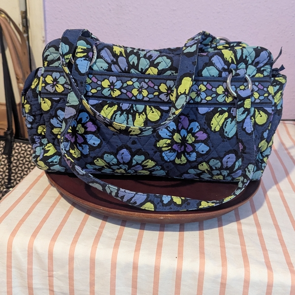 Vera Bradley Blue and Yellow Floral Shoulder Bag - Picture 1 of 8